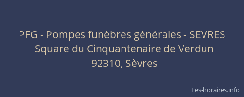 PFG - Pompes funèbres générales - SEVRES
