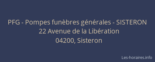 PFG - Pompes funèbres générales - SISTERON