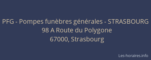 PFG - Pompes funèbres générales - STRASBOURG