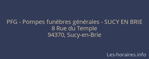 PFG - Pompes funèbres générales - SUCY EN BRIE