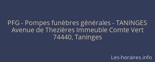 PFG - Pompes funèbres générales - TANINGES