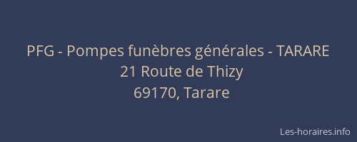 PFG - Pompes funèbres générales - TARARE