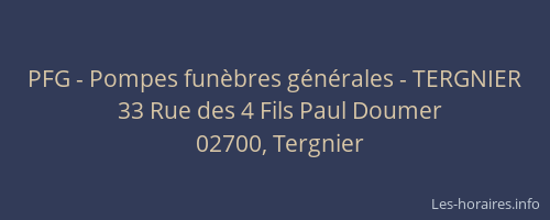 PFG - Pompes funèbres générales - TERGNIER