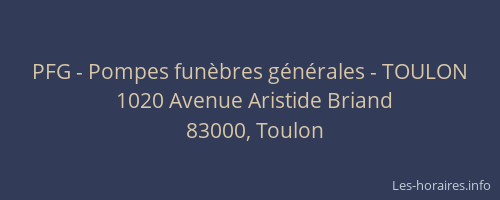 PFG - Pompes funèbres générales - TOULON