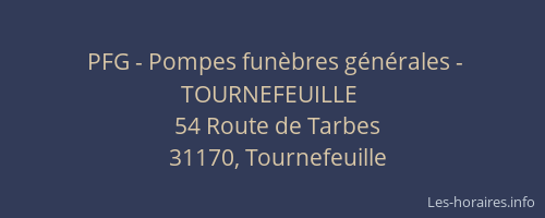 PFG - Pompes funèbres générales - TOURNEFEUILLE