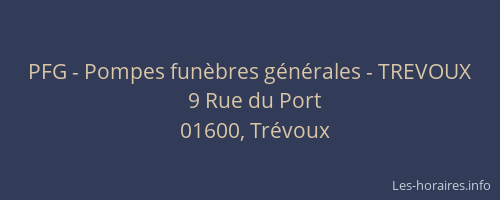 PFG - Pompes funèbres générales - TREVOUX