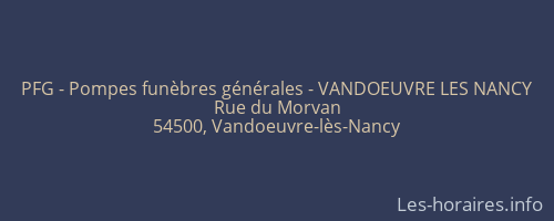 PFG - Pompes funèbres générales - VANDOEUVRE LES NANCY