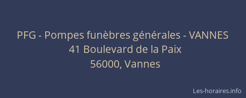 PFG - Pompes funèbres générales - VANNES