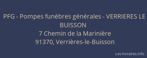 PFG - Pompes funèbres générales - VERRIERES LE BUISSON