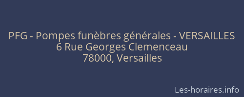 PFG - Pompes funèbres générales - VERSAILLES