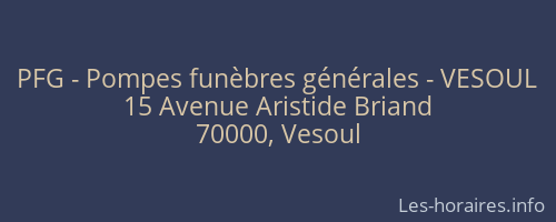PFG - Pompes funèbres générales - VESOUL
