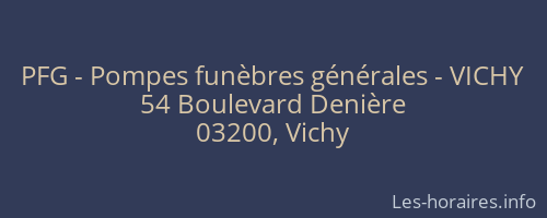 PFG - Pompes funèbres générales - VICHY