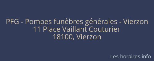 PFG - Pompes funèbres générales - Vierzon