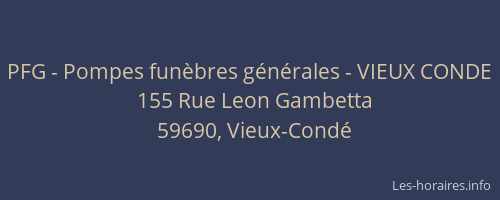 PFG - Pompes funèbres générales - VIEUX CONDE