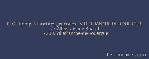 PFG - Pompes funèbres générales - VILLEFRANCHE DE ROUERGUE