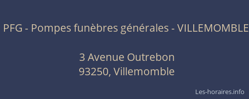 PFG - Pompes funèbres générales - VILLEMOMBLE