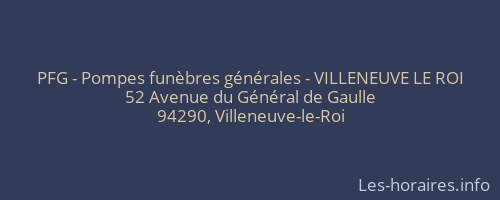 PFG - Pompes funèbres générales - VILLENEUVE LE ROI
