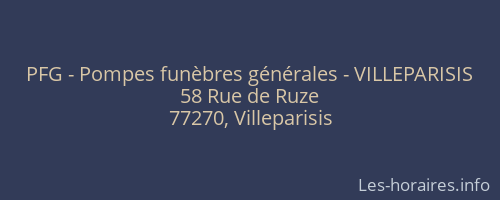 PFG - Pompes funèbres générales - VILLEPARISIS