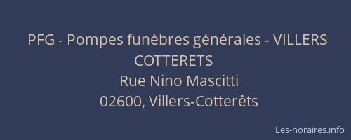 PFG - Pompes funèbres générales - VILLERS COTTERETS
