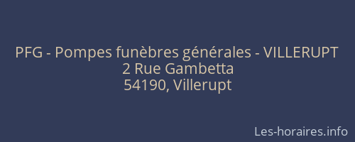 PFG - Pompes funèbres générales - VILLERUPT