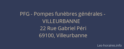 PFG - Pompes funèbres générales - VILLEURBANNE