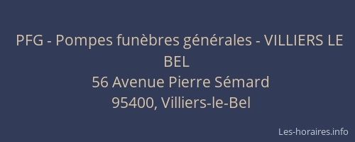 PFG - Pompes funèbres générales - VILLIERS LE BEL