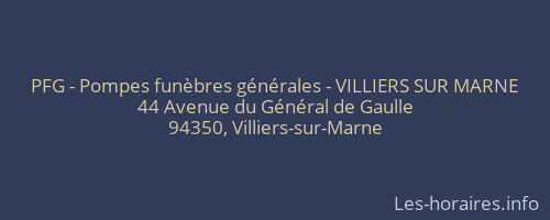 PFG - Pompes funèbres générales - VILLIERS SUR MARNE
