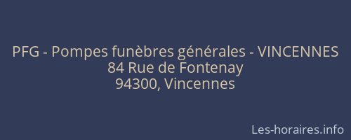 PFG - Pompes funèbres générales - VINCENNES