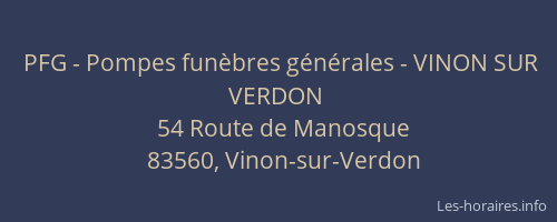 PFG - Pompes funèbres générales - VINON SUR VERDON
