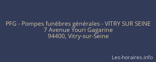PFG - Pompes funèbres générales - VITRY SUR SEINE