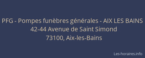 PFG - Pompes funèbres générales - AIX LES BAINS