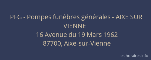 PFG - Pompes fun&egrave;bres g&eacute;n&eacute;rales - AIXE SUR VIENNE