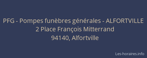 PFG - Pompes fun&egrave;bres g&eacute;n&eacute;rales - ALFORTVILLE