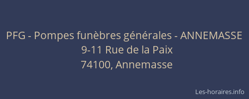 PFG - Pompes fun&egrave;bres g&eacute;n&eacute;rales - ANNEMASSE