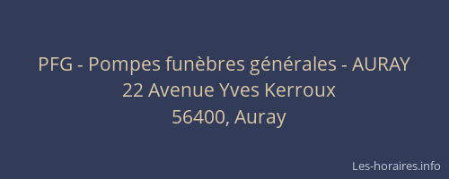 PFG - Pompes funèbres générales - AURAY