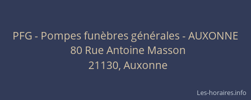 PFG - Pompes fun&egrave;bres g&eacute;n&eacute;rales - AUXONNE