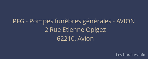PFG - Pompes funèbres générales - AVION