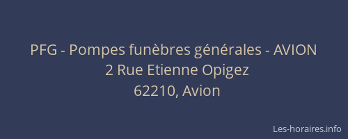 PFG - Pompes fun&egrave;bres g&eacute;n&eacute;rales - AVION