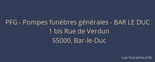 PFG - Pompes funèbres générales - BAR LE DUC