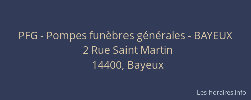 PFG - Pompes funèbres générales - BAYEUX
