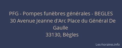 PFG - Pompes funèbres générales - BEGLES