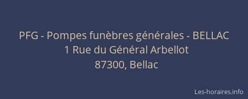 PFG - Pompes funèbres générales - BELLAC