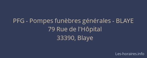 PFG - Pompes funèbres générales - BLAYE