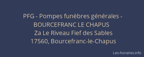 PFG - Pompes funèbres générales - BOURCEFRANC LE CHAPUS
