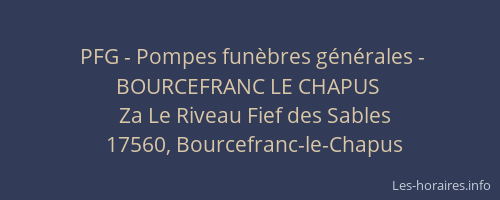 PFG - Pompes fun&egrave;bres g&eacute;n&eacute;rales - BOURCEFRANC LE CHAPUS