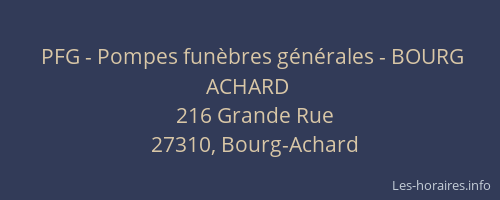 PFG - Pompes funèbres générales - BOURG ACHARD