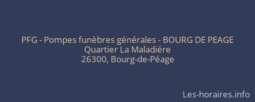 PFG - Pompes fun&egrave;bres g&eacute;n&eacute;rales - BOURG DE PEAGE