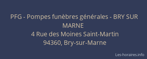 PFG - Pompes fun&egrave;bres g&eacute;n&eacute;rales - BRY SUR MARNE