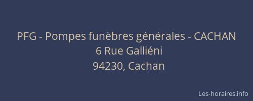 PFG - Pompes funèbres générales - CACHAN
