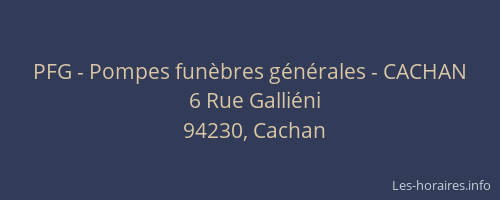 PFG - Pompes fun&egrave;bres g&eacute;n&eacute;rales - CACHAN